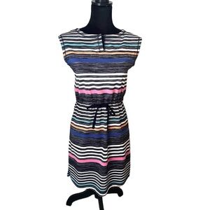 T by Talbots Striped Multicolor Dress Size PP Pre-owned